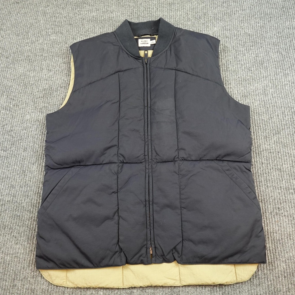 Flint And Tinder Vest Mens Large Blue Quilted Insulated Full Zip Lined Outdoor